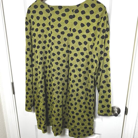 Habitat Clothes To Live In Top Lime Dot Long Sleeves Tunic Women’s XL Artsy - Picture 3 of 14